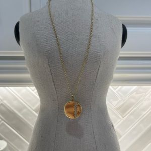 NWT maiden gold pendant necklace with cubic zirconia